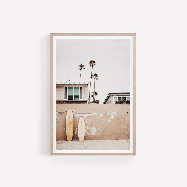 Boho Surf Print PRINTABLE WALL ART California Print San Diego Poster Surfboard Wall Art Boho Beach Wall Decor Digital Download