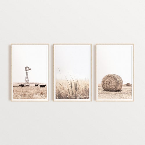 Modern Farmhouse Windmill Print Set of 2 Wall Art Prints Etsy
