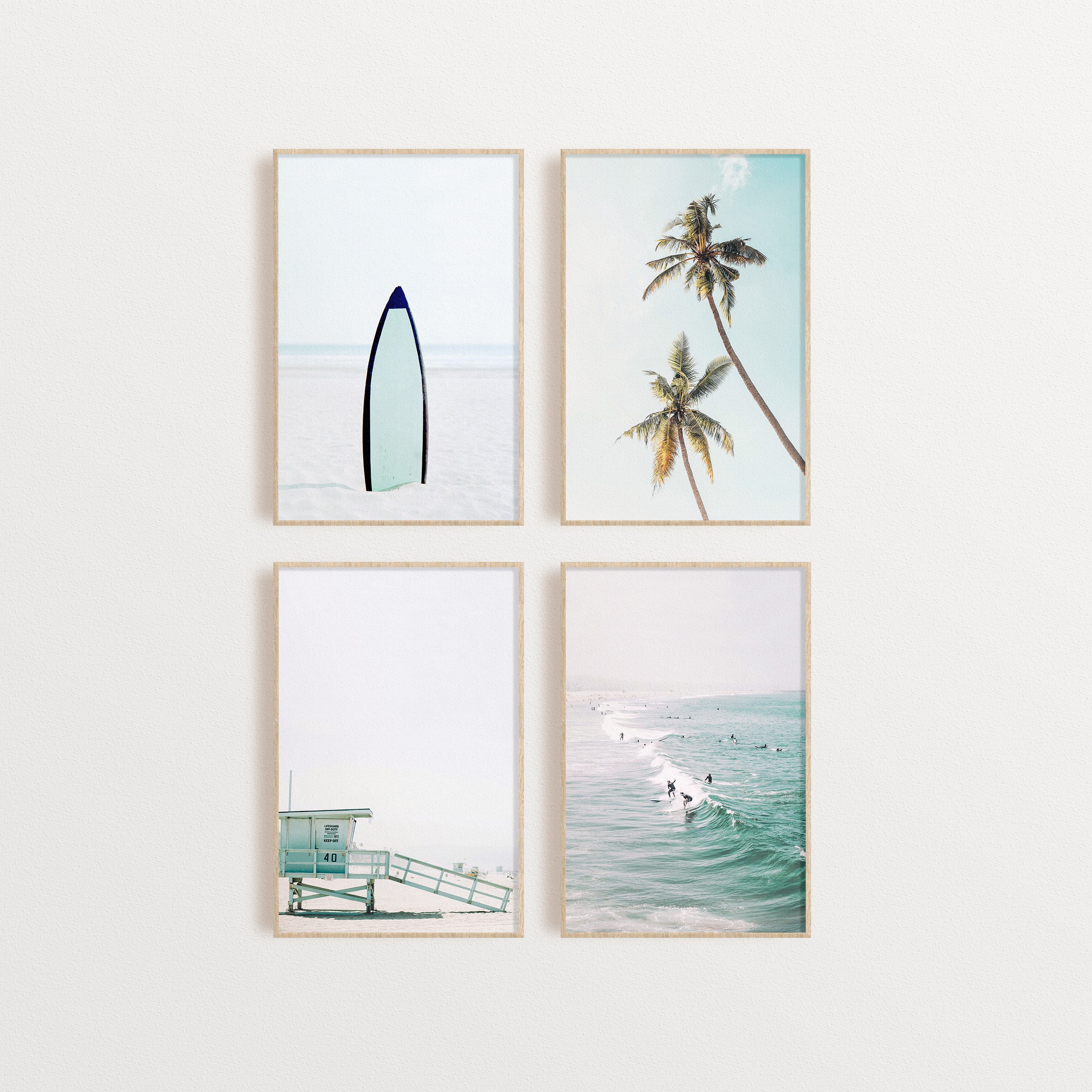 Set of 4 Surf Print Beach Wall Art Printable Set of 4 Etsy