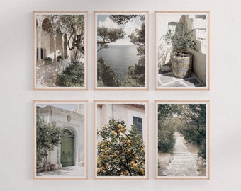 Mediterranean Prints Set of 6 Italy Wall Art Olive Trees Printable Art Print Italian Countryside Wall Gallery Set of 6 Farmhouse Prints