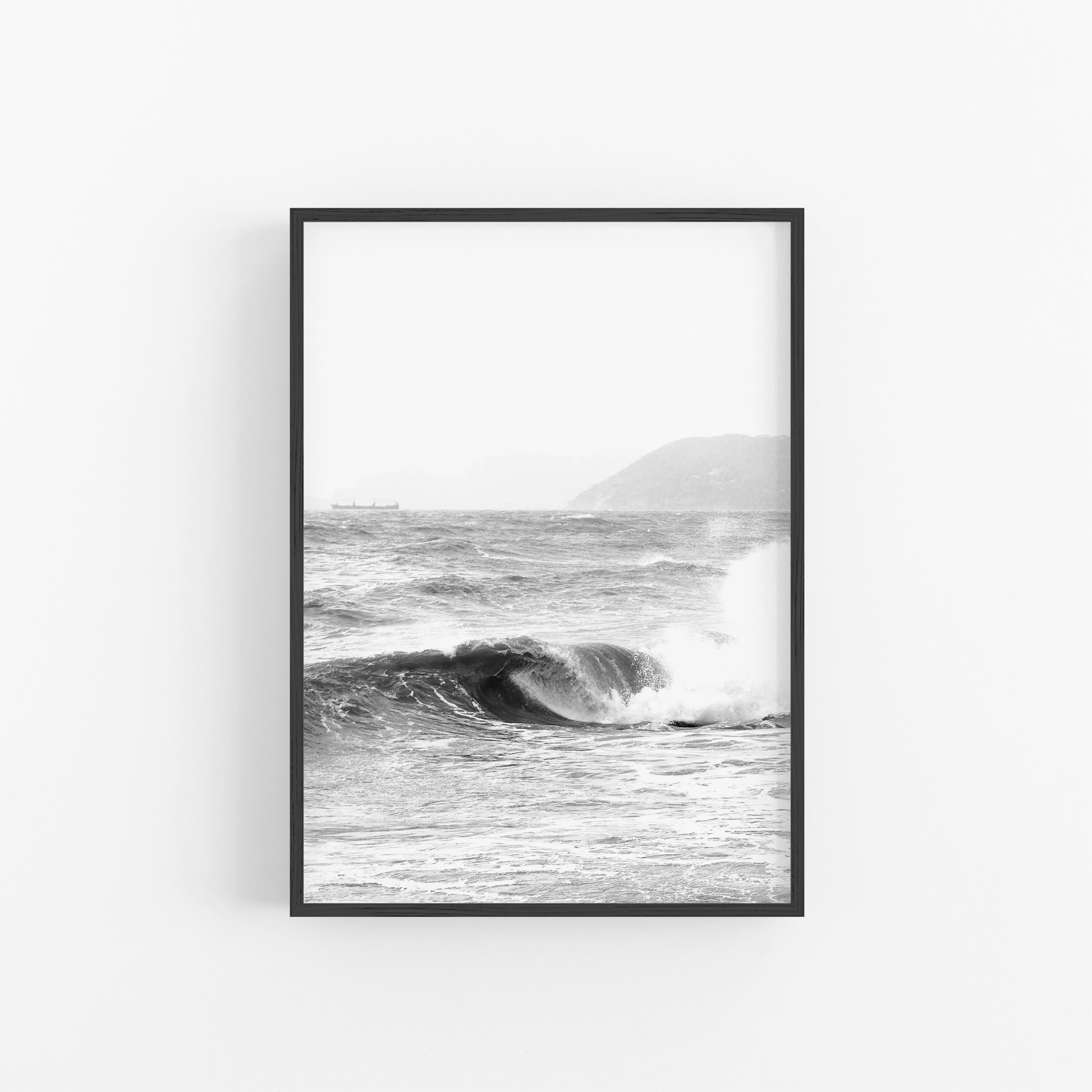 Ocean Waves Wall Art Black and White Waves Photography Etsy UK