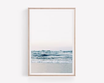 Minimalist Ocean Waves Print, Ocean Photography, Beach Wall Art, Digital Download, Coastal Print, Instant Download, Digital Printable Art