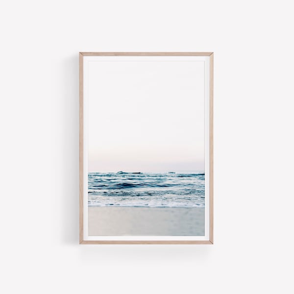 Minimalist Ocean Waves Print, Ocean Photography, Beach Wall Art, Digital Download, Coastal Print, Instant Download, Digital Printable Art