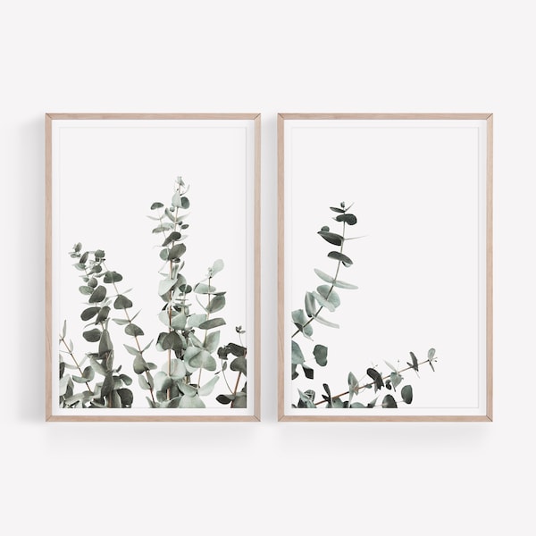 Botanical Prints Set, Set of 2 Wall Art, Eucalyptus Print, DIGITAL DOWNLOAD, Kitchen Wall Art Print, Farmhouse Wall Art, Instant Download