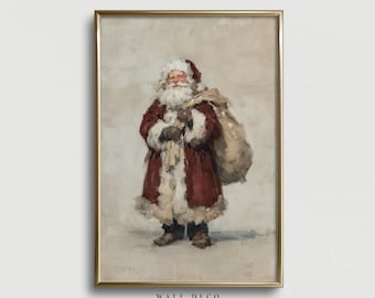Santa Claus Printable Art, Vintage Christmas Print, Antique Holiday Decor (Digital Download)