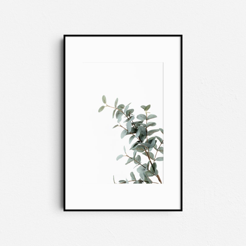 Impression brunch eucalyptus, art mural plante verte, téléchargement numérique, art mural botanique, minimaliste imprimable, impression numérique de feuilles vertes image 7