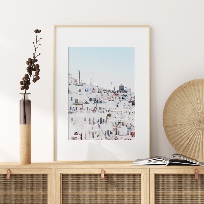 Santorini Island Print Greek Island Wall Art Architecture Etsy