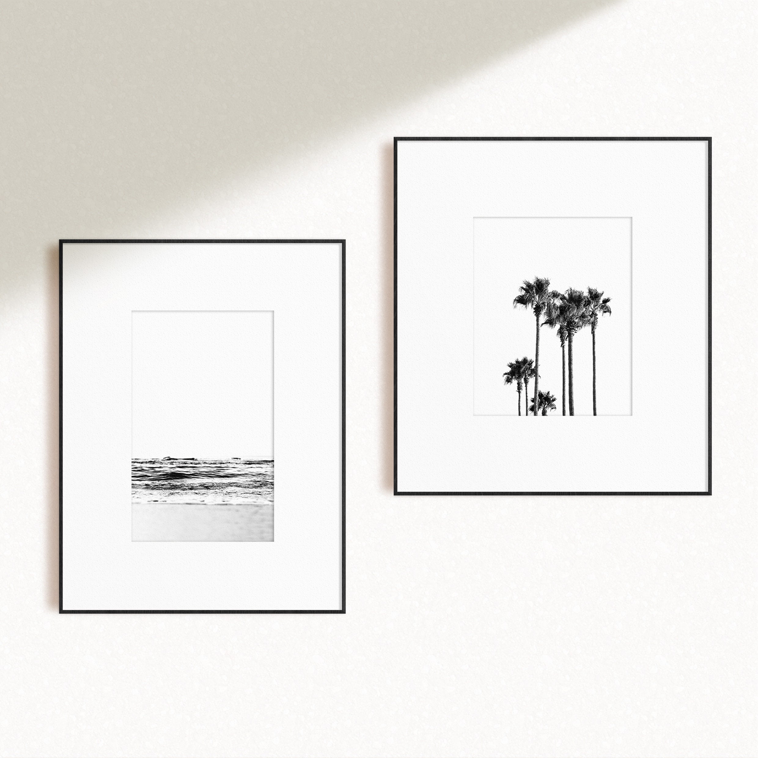 Black and White Coastal Prints Set Set of 2 Beach Wall Art Etsy