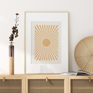 Abstract Sun Print, Bohemian Sun Wall Art, DIGITAL DOWNLOAD, Neutral Wall Art, Modern Print, Digital Printable Wall Art, Instant Download image 5