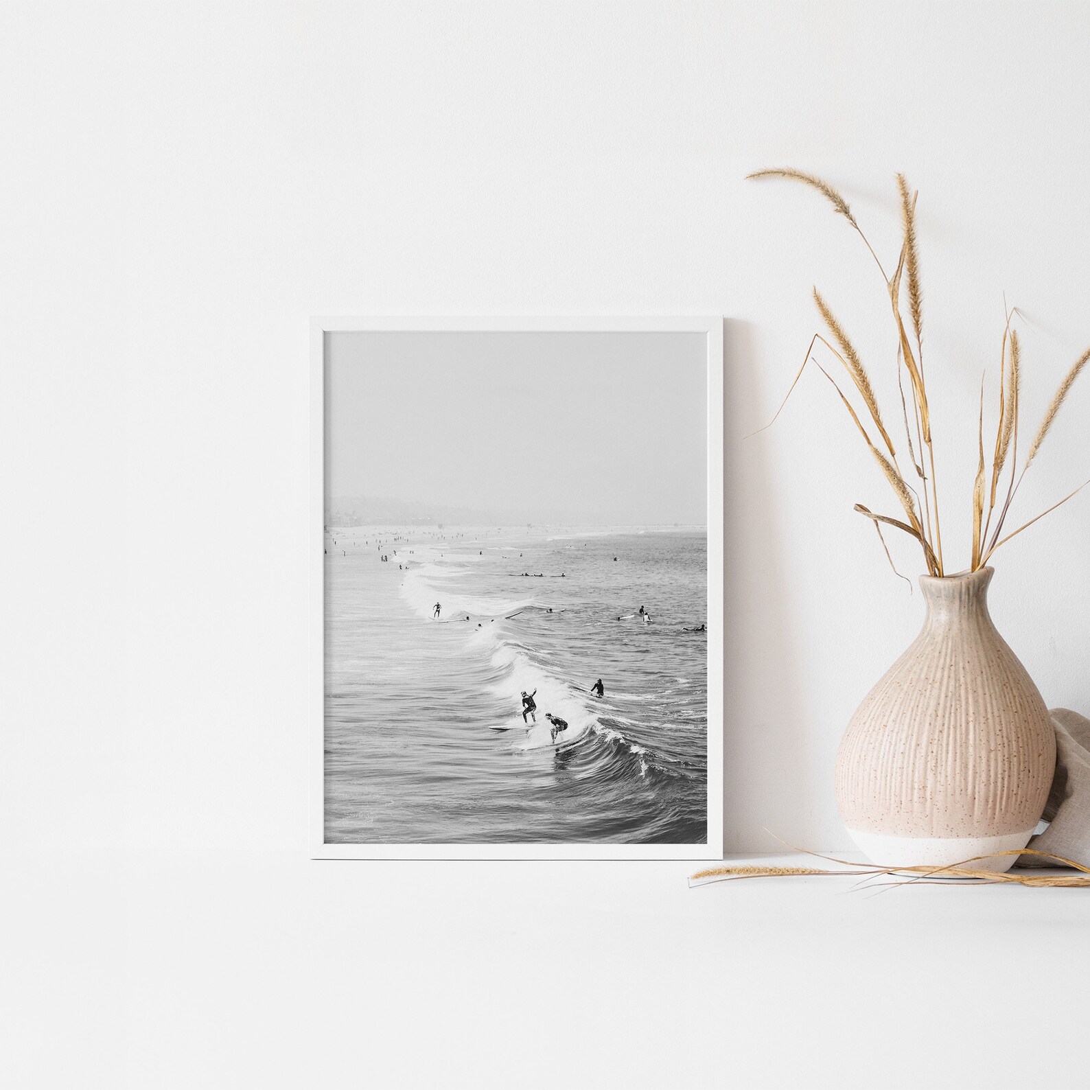 Black and White Surf Print Ocean Wall Art Surfers Print | Etsy