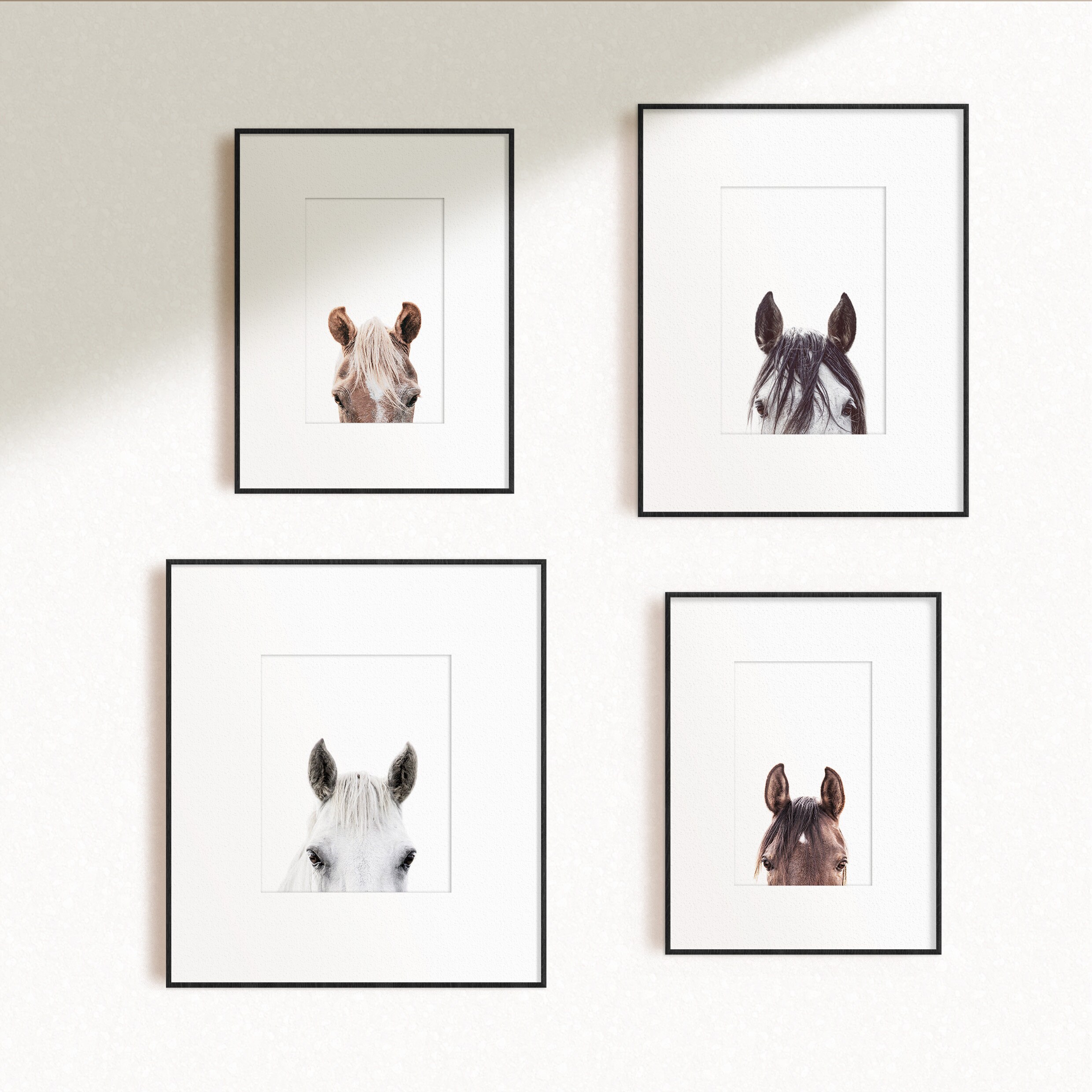 Horse Prints Set Set of 4 Horse Prints Horse Portraits Wall Etsy
