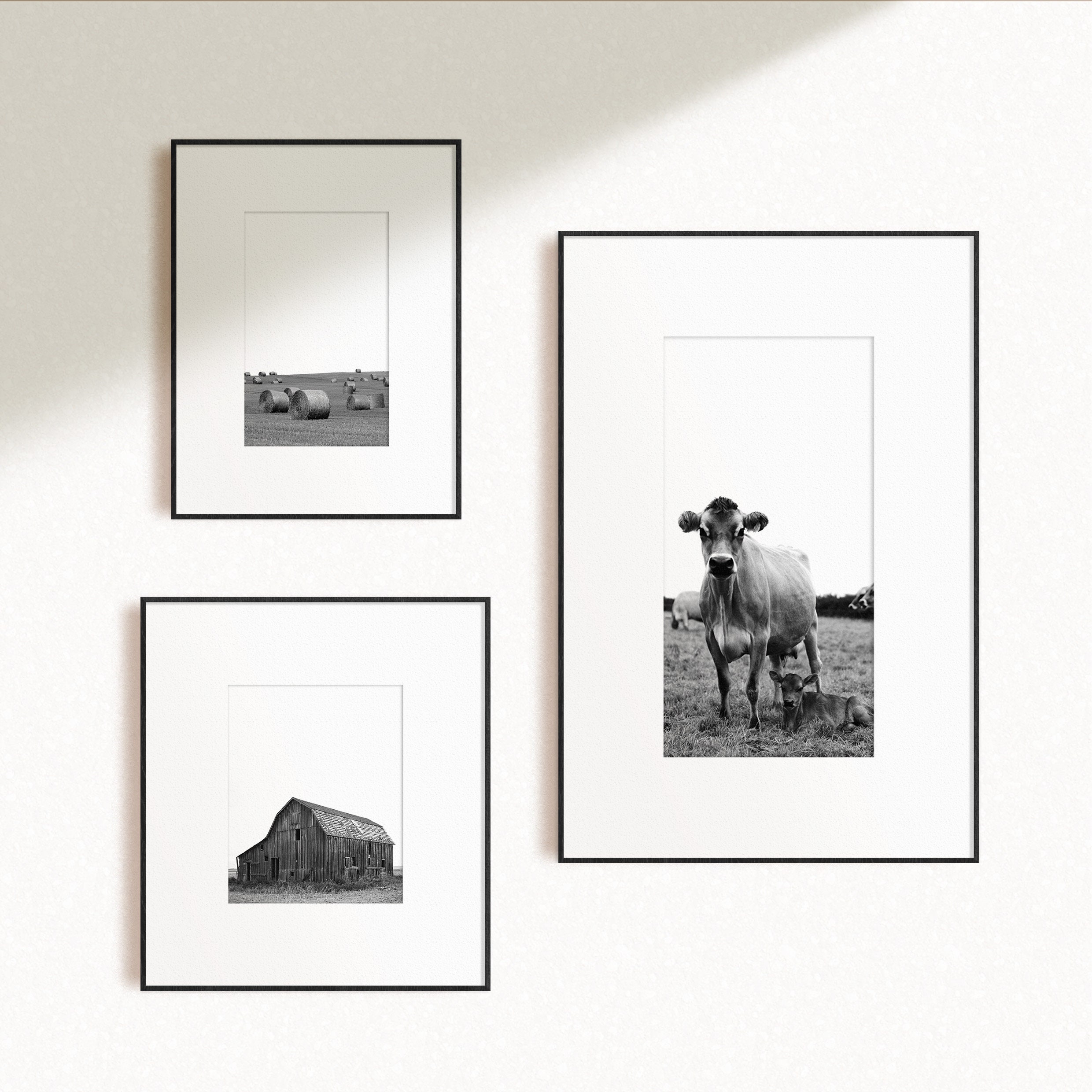 Set of 3 Farmhouse Prints Farm Wall Art Set Cow Print Barn Etsy UK