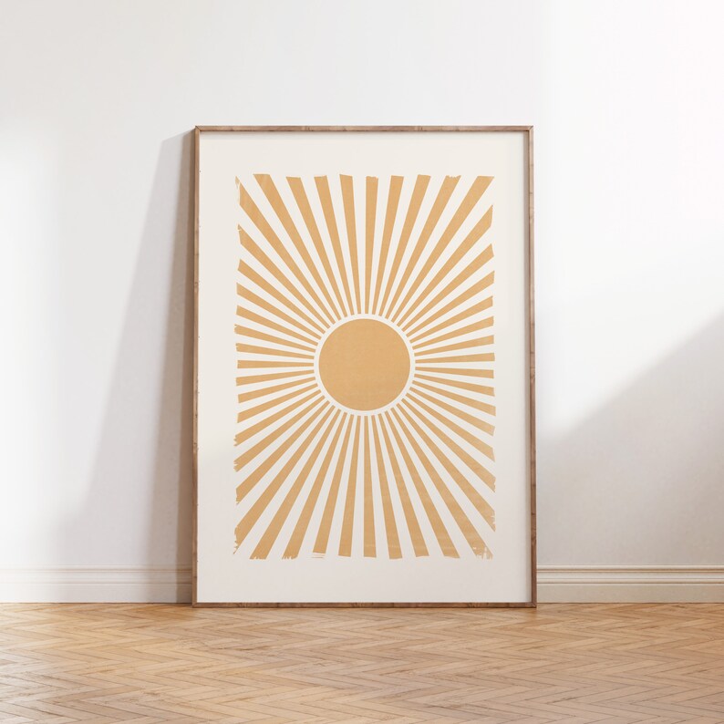 Abstract Sun Print, Bohemian Sun Wall Art, DIGITAL DOWNLOAD, Neutral Wall Art, Modern Print, Digital Printable Wall Art, Instant Download image 4