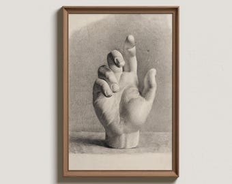 Impressão de desenho antigo à mão: Esboço de figura vintage (Download digital)