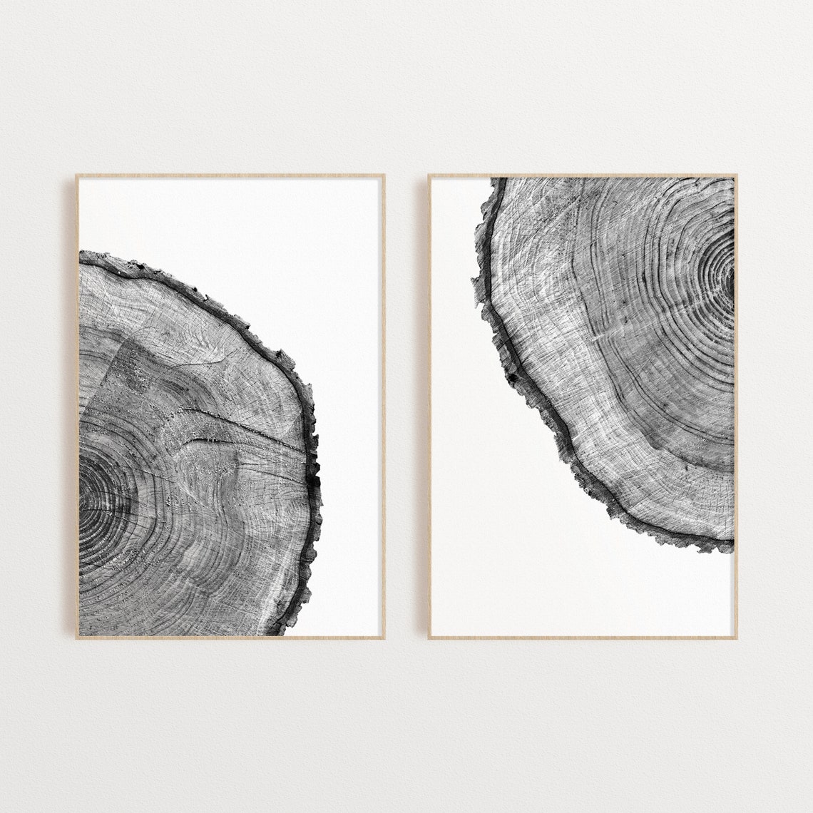 Tree Rings Prints Set Rustic Wall Art Wood Poster Wall Art Set Etsy