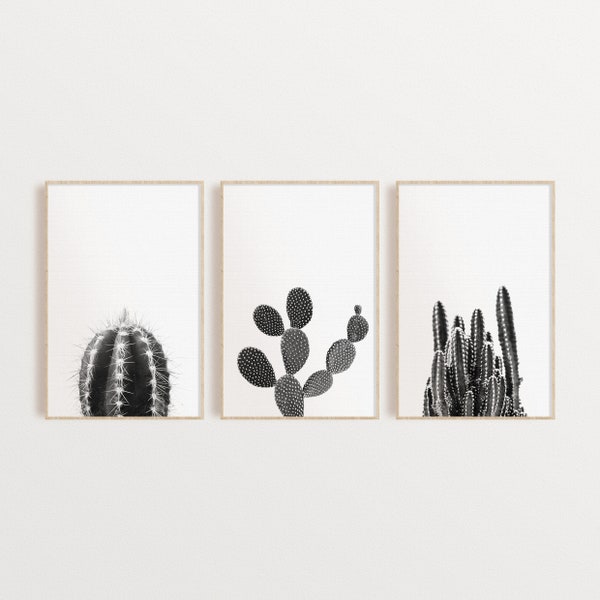 Cactus Prints Set, Botanical Set of 3 Wall Art, Cactus Wall Decor, DIGITAL DOWNLOAD, Printable Wall Art, Set of 3 Prints, Instant Download