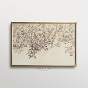 Vintage Apple Tree Sketch Art, Neutral Botanical Antique Drawing, Farmhouse Kitchen Digital Printable Wall Art