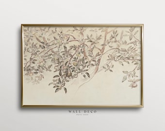 Vintage Apple Tree Sketch Art: Neutral Botanical Print (Digital Download)