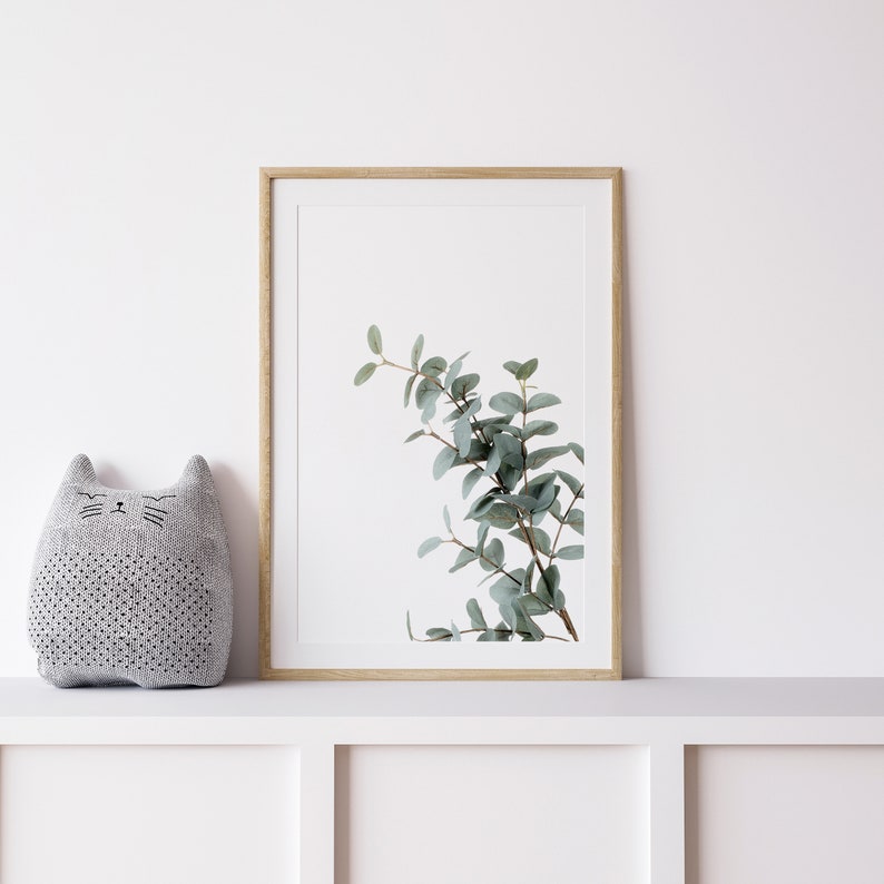 Impression brunch eucalyptus, art mural plante verte, téléchargement numérique, art mural botanique, minimaliste imprimable, impression numérique de feuilles vertes image 4