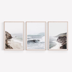 Set of 3 Coastal Prints, Beach Wall Art Set, Coast Photography, Modern Wall Art, Landscape Prints Set, Beach House Wall Decor, Ocean Print