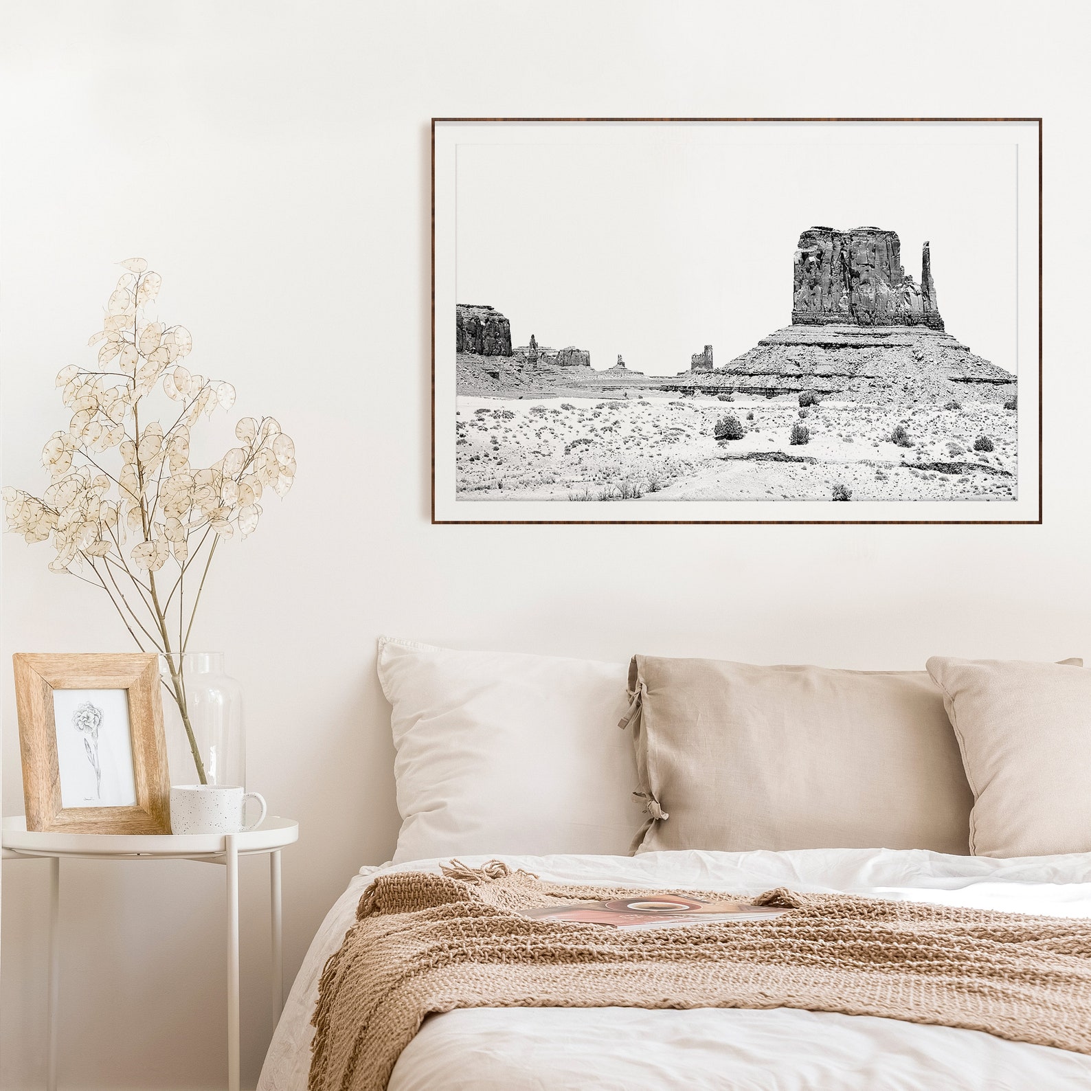 Desert Print Black and White Arizona Desert Wall Art DIGITAL | Etsy