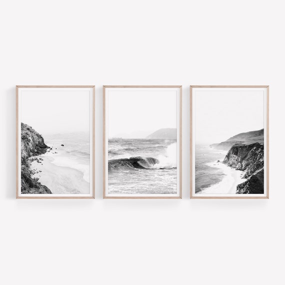 koppeling huiselijk Eigenaardig Kustset van 3 prenten zwart-wit strandfoto's - Etsy België