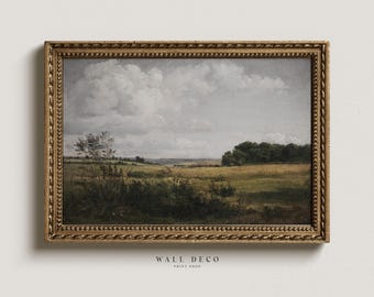 Antique Countryside Landscape Print: Rustic Farmhouse Wall Art (Digital Download)