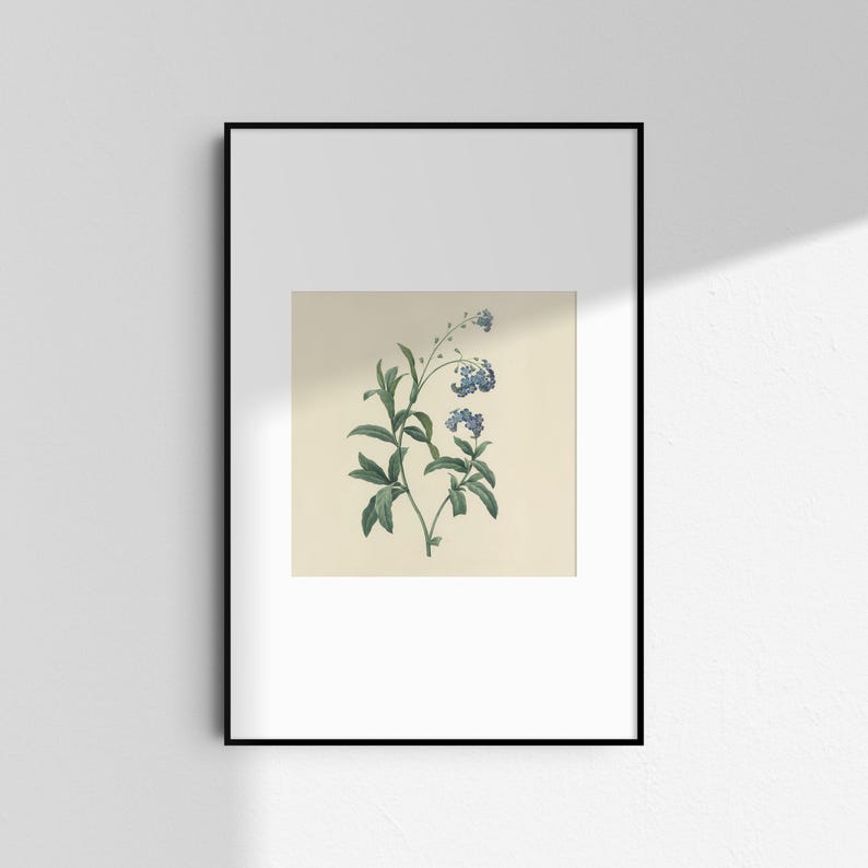 Vintage Blue Botanical Prints Set: Antique Floral Gallery Wall Art ...
