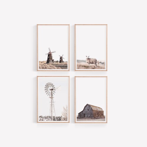 Set of 4 Farmhouse Wall Art Modern Farmhouse Print Country Etsy