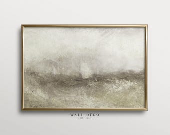 Neutral Abstract Landscape Art Print: Vintage Farmhouse Decor (Digital Download)