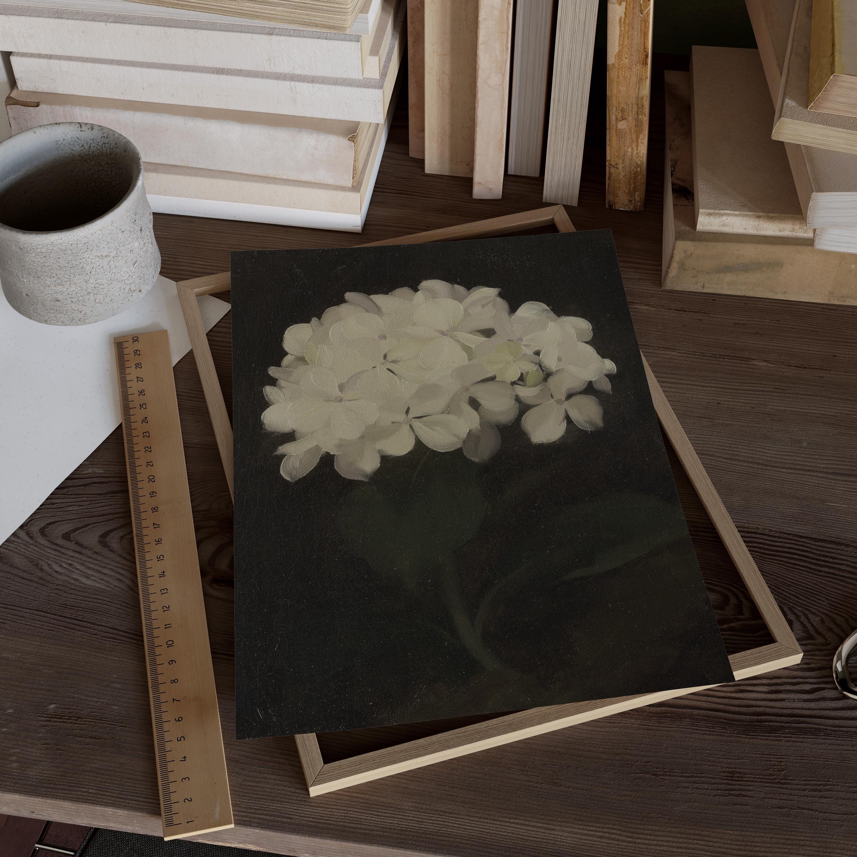 Moody Hydrangea Oil Painting: Dark Vintage Floral Print (instant ...