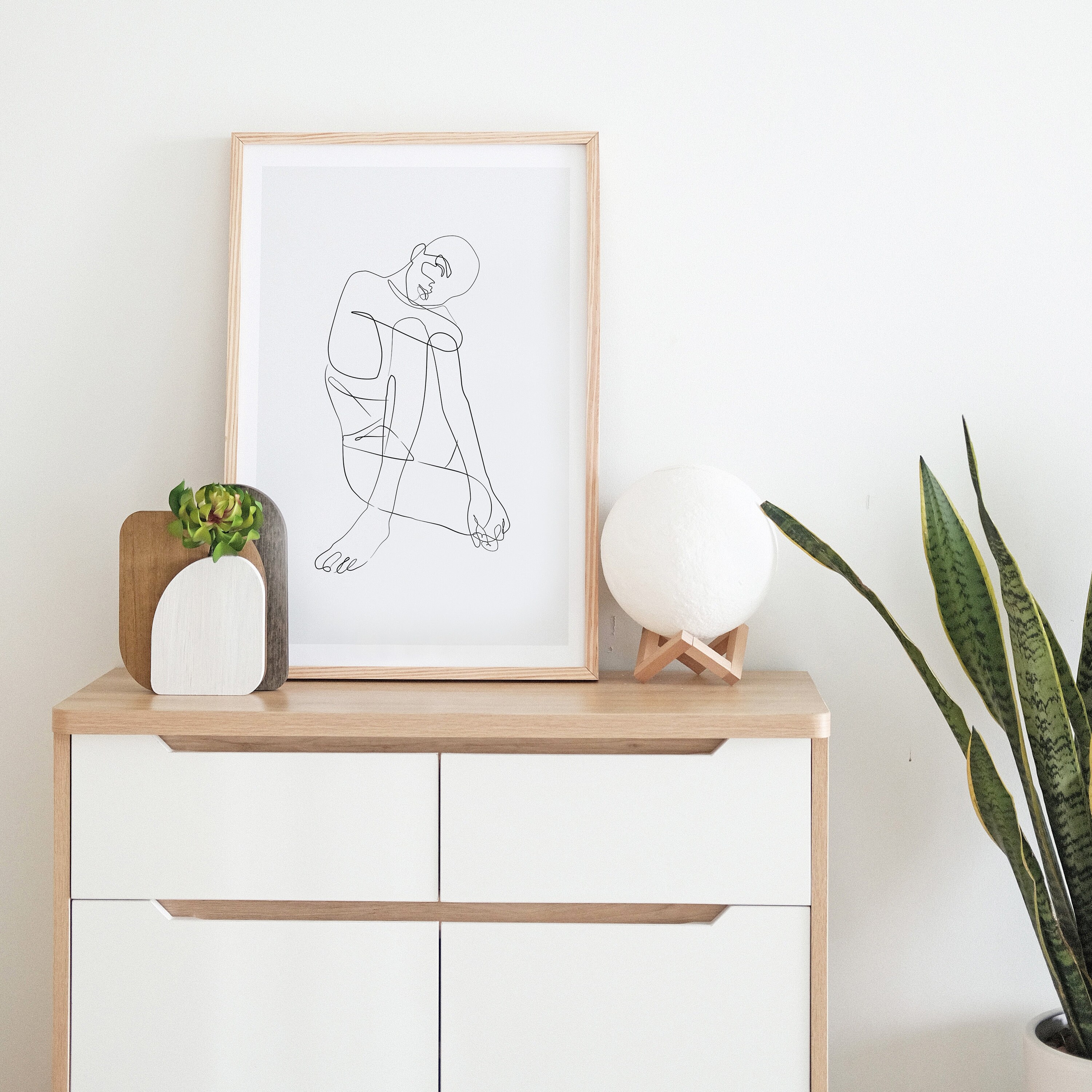 Woman Line Drawing Fine Line Wall Art One Line Body Print Etsy