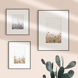 Botanical Set of 3 Prints Farmhouse Wall Art Set Poppies Printable ...