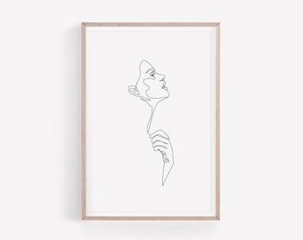 Line Drawing Woman Print, Abstract Woman Wall Art, DIGITAL DOWNLOAD, Fine Line Art, Minimalist Print, One Line Woman Print, Instant Download