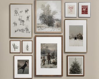 Vintage Weihnachten Drucke: Feiertage Gallery Wall Art (Digitaler Download)