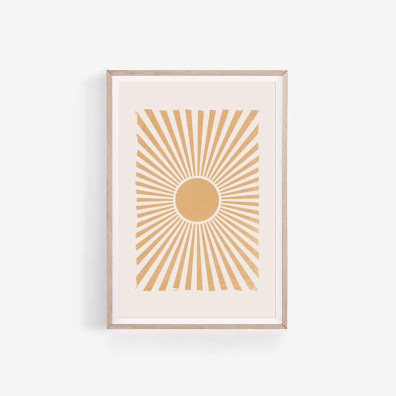 Abstract Sun Print, Bohemian Sun Wall Art, DIGITAL DOWNLOAD, Neutral Wall Art, Modern Print, Digital Printable Wall Art, Instant Download image 1