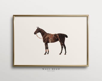 Vintage Equestrian Horse Art Print: Farmhouse Wall Decor (Digital Printable)