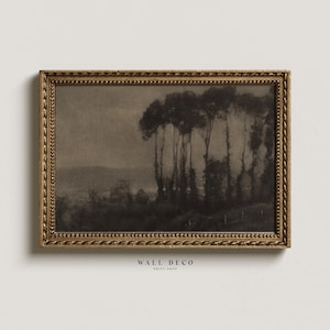 Moody Forest Landscape Painting: Vintage Gothic Wall Art (Digital Printable)