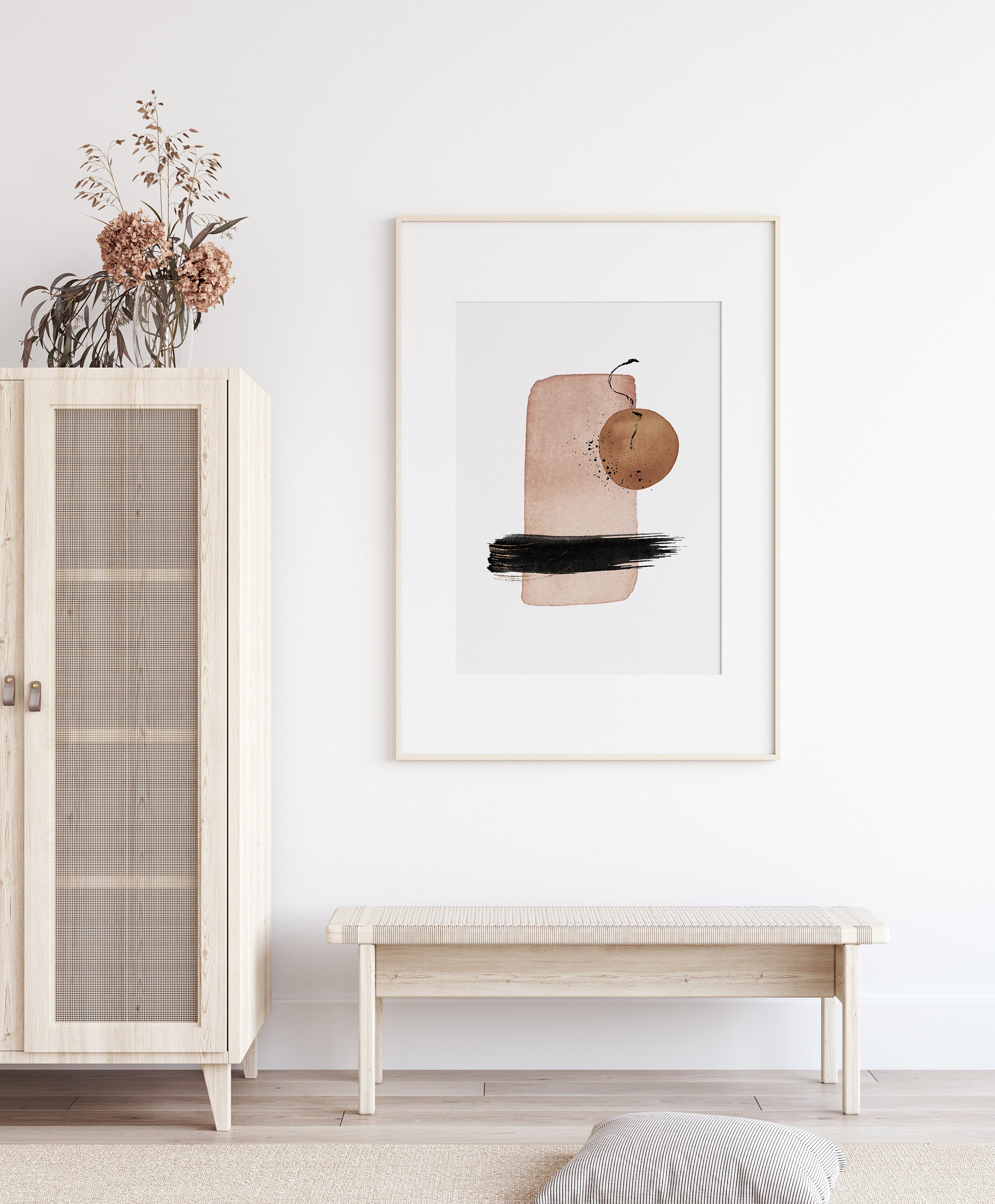 Abstract Watercolor Print Neutral Wall Art Earth Tone Print Etsy