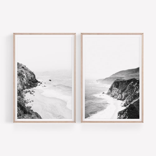 3 Piece Wall Art Black and White Nature Prints Landscape Etsy
