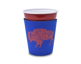 Solo & Pint Glass Cup Holder: Red Stripe Buffalo