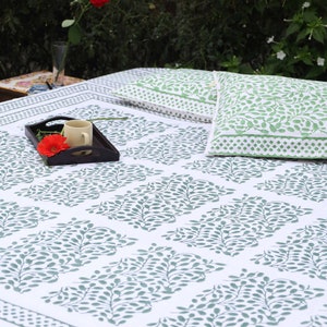 Organic Cotton King Size Bed Sheet Set: Hand Block Print, 2 Reversible Pillowcases