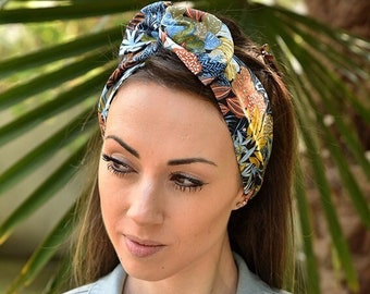 Adjustable women's hair band with tropical garden pattern, multicolor, magic headband, iron wire, practical, occasion, wedding, gift idea