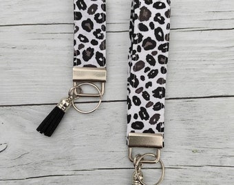 Porte clés dragonne, porte clés bracelet, mini dragonne, leopard et zebre , sangle coton