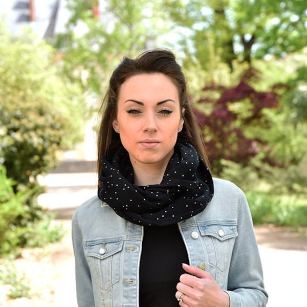 Snood femme tendance en double gaze de coton, echarpe tube,foulard uni doux , tour de cou, coloris au choix cadeau femme