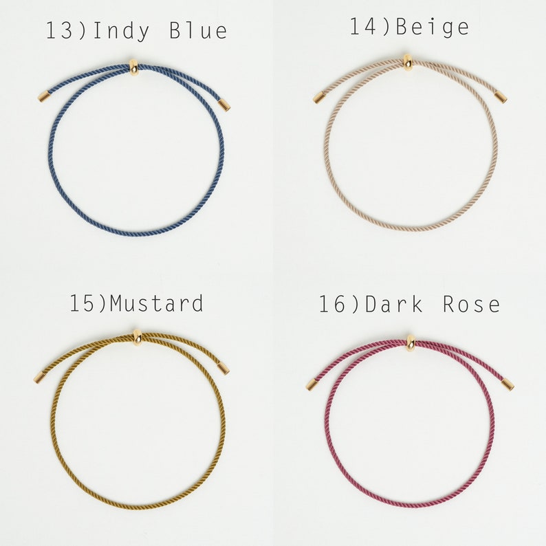 Adjustable Rope Cord Sliding Bracelet with Slider, Silk Cord Bracelet, Braided Rope Bracelet, 1.5mm String Bracelet for Bead or Charms zdjęcie 9