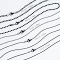 Black Stainless Steel Chain Necklace, 10"-30" Length Custom Made Finished Chains, Hypo Allergenic for Men, Women, Dainty Fashion Necklaces product logo