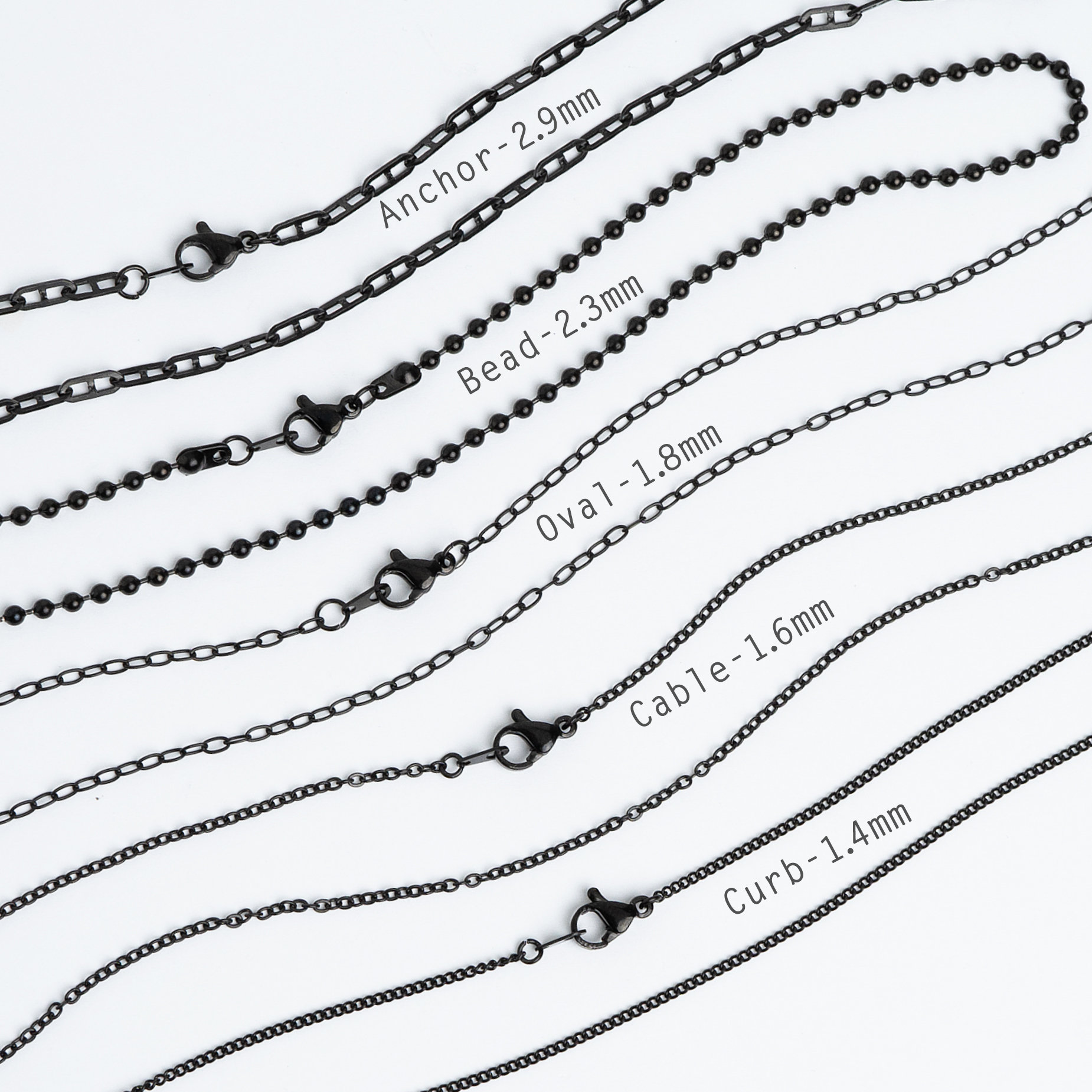 Black Ball Chain - Etsy