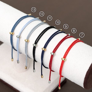 Adjustable Rope Cord Sliding Bracelet with Slider, Silk Cord Bracelet, Braided Rope Bracelet, 1.5mm String Bracelet for Bead or Charms zdjęcie 4