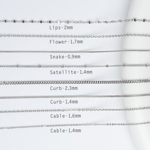 Collier de chaîne en acier inoxydable, chaînes finies sur mesure de longueur 10 30 , tour de cou hypoallergénique ou colliers minimalistes longs et délicats image 4